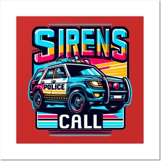 Police Car Posters and Art